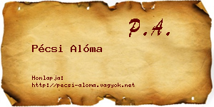 Pécsi Alóma névjegykártya